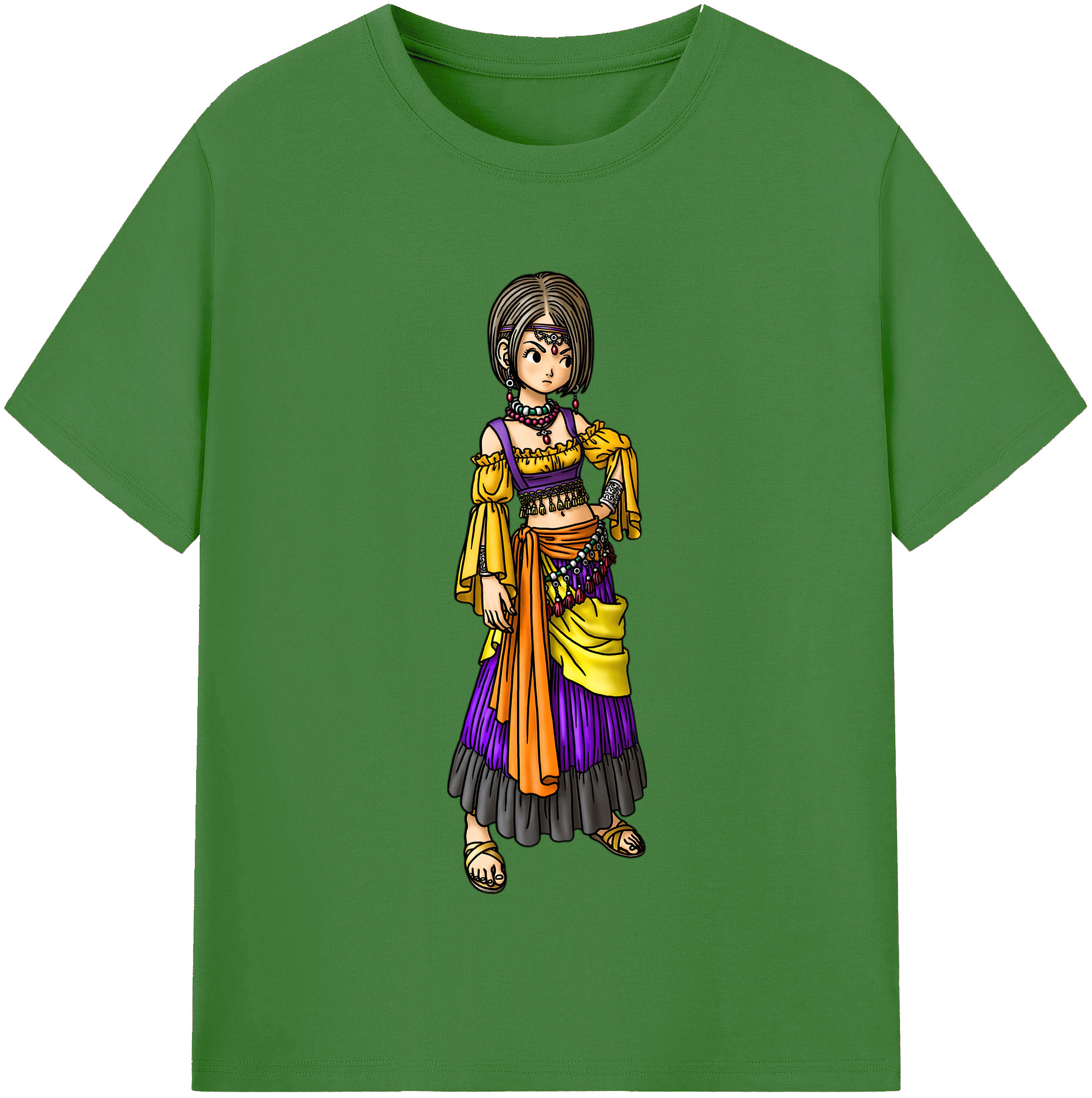 （画像用） ドラゴンクエスト Doragon Kuesuto Dragon Quest レディースカジュアルプリントTシャツ（綿100％）